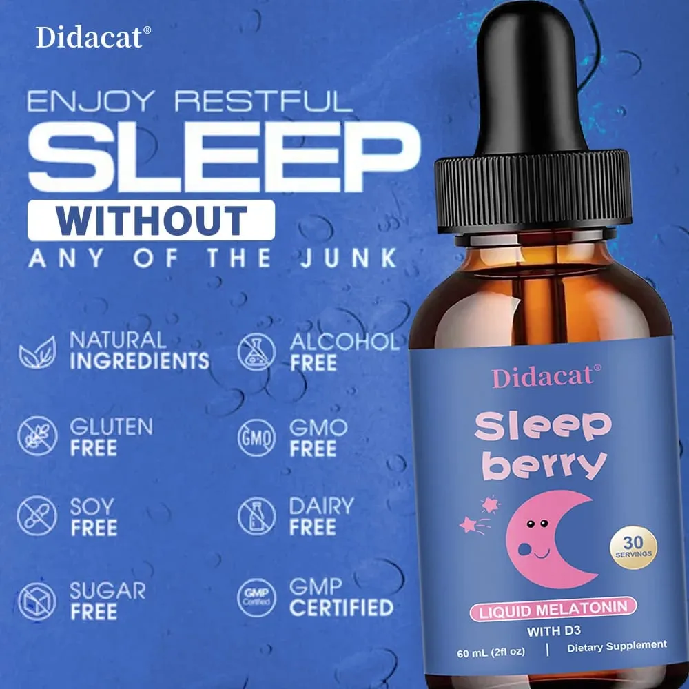 Liquid Melatonin - with Elderberry and Vitamin D - Immune System Sleep Support - Melatonin Drops — image 4