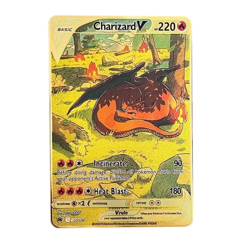 2025 NEU Pokemon Metallkarte 10000 Punkte Arceus Glurak Superkarte Golden English Mewtwo Vmax GX EX Anime Collection Cards Gif — image 19