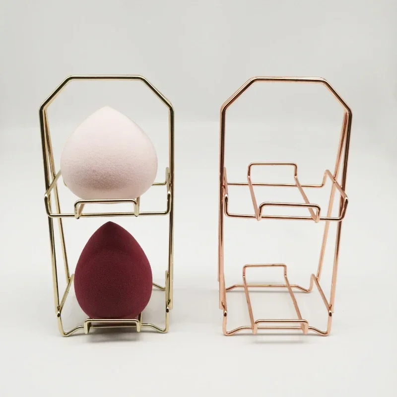 Flerlagers metallfäste Makeup Puffställ Kosmetisk hållare Blender Display Stativ Legering Torkkraft Smink Svampverktyg — image 5