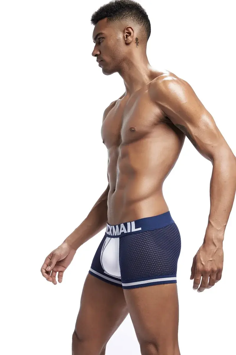 Jockmail الرجال الملاكم شبكة الملابس الداخلية تنفس مريحة لينة مريحة السراويل الرياضية الكبار رجل سراويل الملابس الداخلية — image 17
