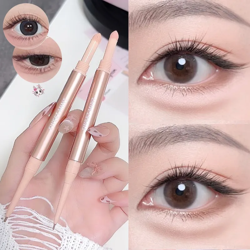 Doppelköpfiger aufhellender Aegyo Sal Stift, wasserfest, liegender Seidenraupen-Eyeliner, Textmarker, mattierter Schattenstift, Kontur-Augen-Make-up — image 2