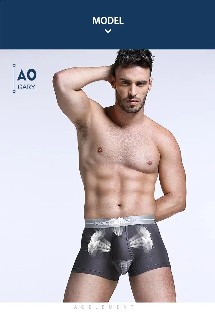 Bullet Separation Underwear Men's Ventilated and Breathable Summer Dry Underwear Ice Silk Pouch Ice Health Boxer Briefs — image 8