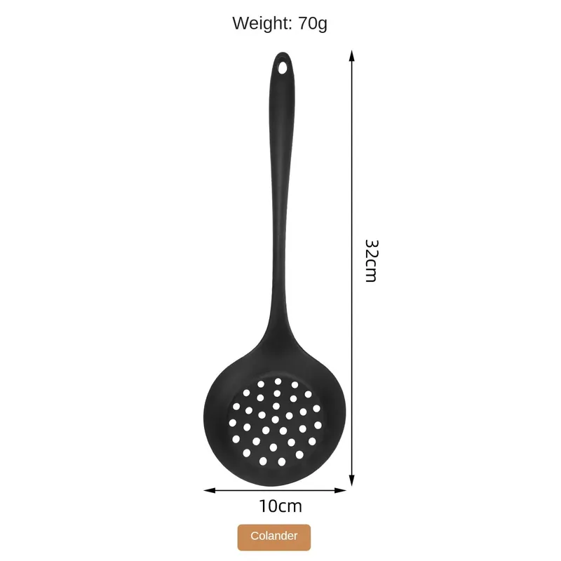 1/10PCS Food-Grade Silicone Kitchen Tools Set Heat-Resistant Slotted Spoon for Non-Stick Cookware & Hot Pot Multi-Use Strainer