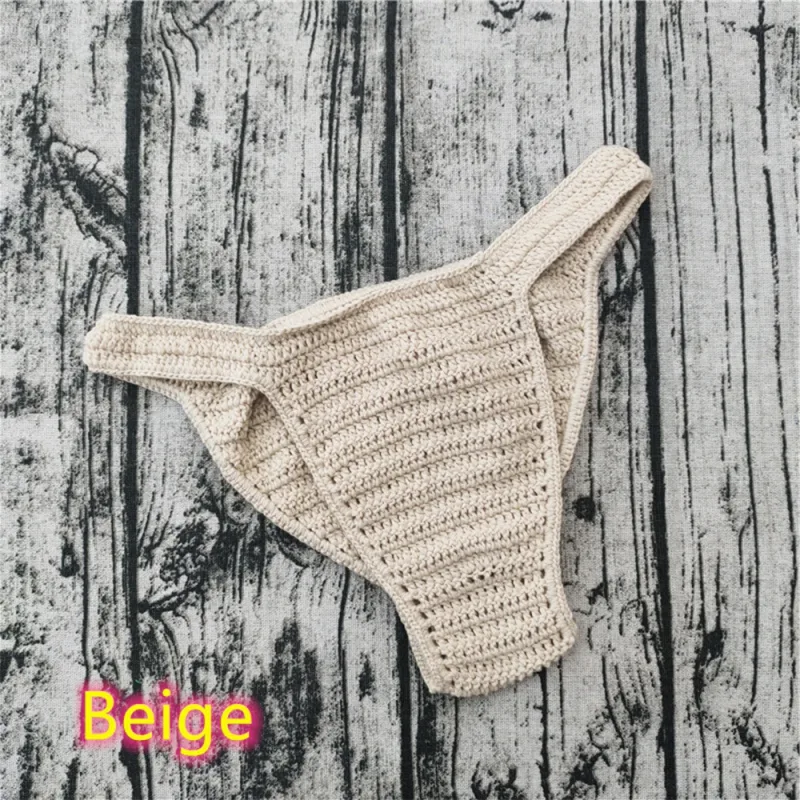 Chaud hommes femmes sous-vêtements respirants main Crochet taille basse Gstring natation bain de soleil string Sissy culottes Трусы Мужские — image 22