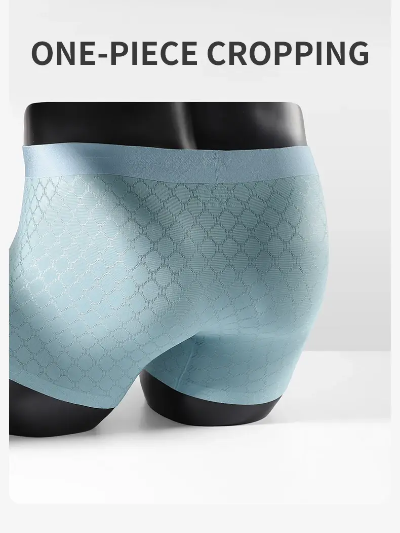 MiiOW 3Pcs Seamless Ice Silk Men Boxer Underwear Summer Breathable Mesh Men's Panties Antibacterial Man Underpants Boxers Briefs — image 8