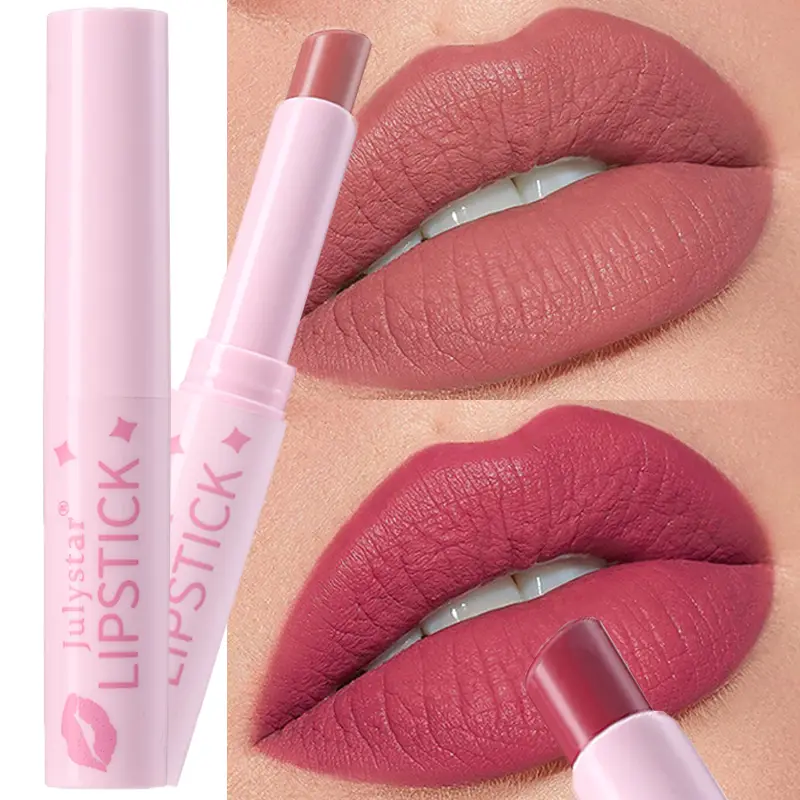 Brauner, mattierter Samt-Lippenstift für Make-up, 8 Farben, wasserfest, matt, Konturtönung, Lippenstift-Stift, langlebig, sexy, rosa, rote Lippenglasur — image 2
