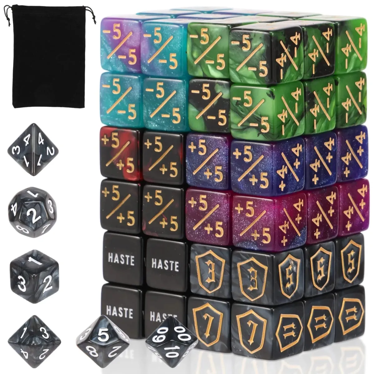 56/78Pcs ชุดลูกเต๋าเคาน์เตอร์อะคริลิค Plus และลบชุดลูกเต๋าคำสำคัญเคาน์เตอร์ Tokens แบบพกพาการ์ดเกมอุปกรณ์เสริมสำหรับ Party Home — image 1