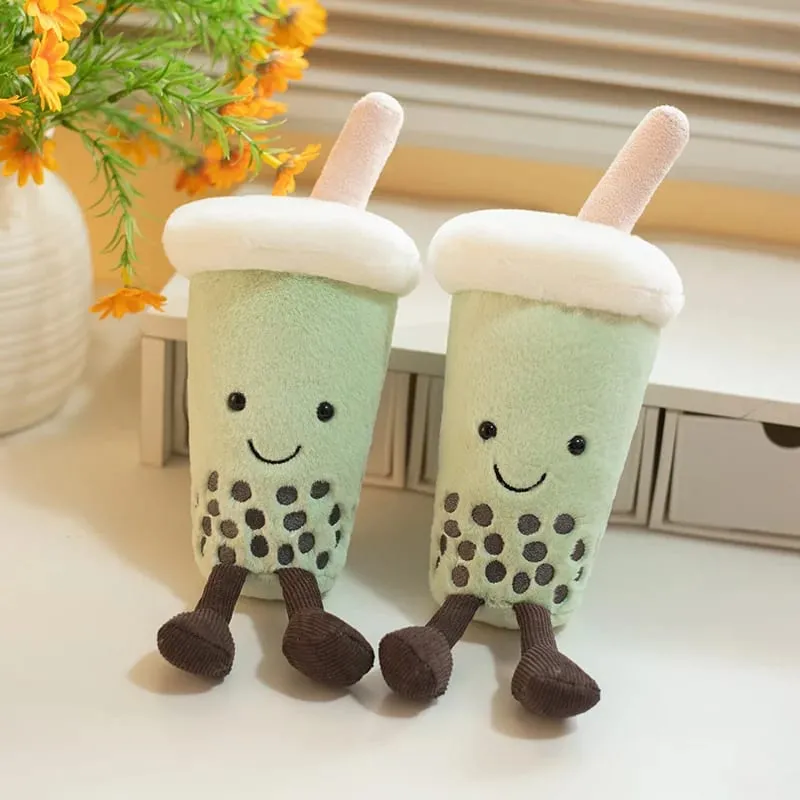 23cm Matcha Green Milk Tea Cup Cute Stuffed Boba Plush Cushion Soft Hugging Pillow Plush Toys Creative Gifts For Kids Favors — image 5