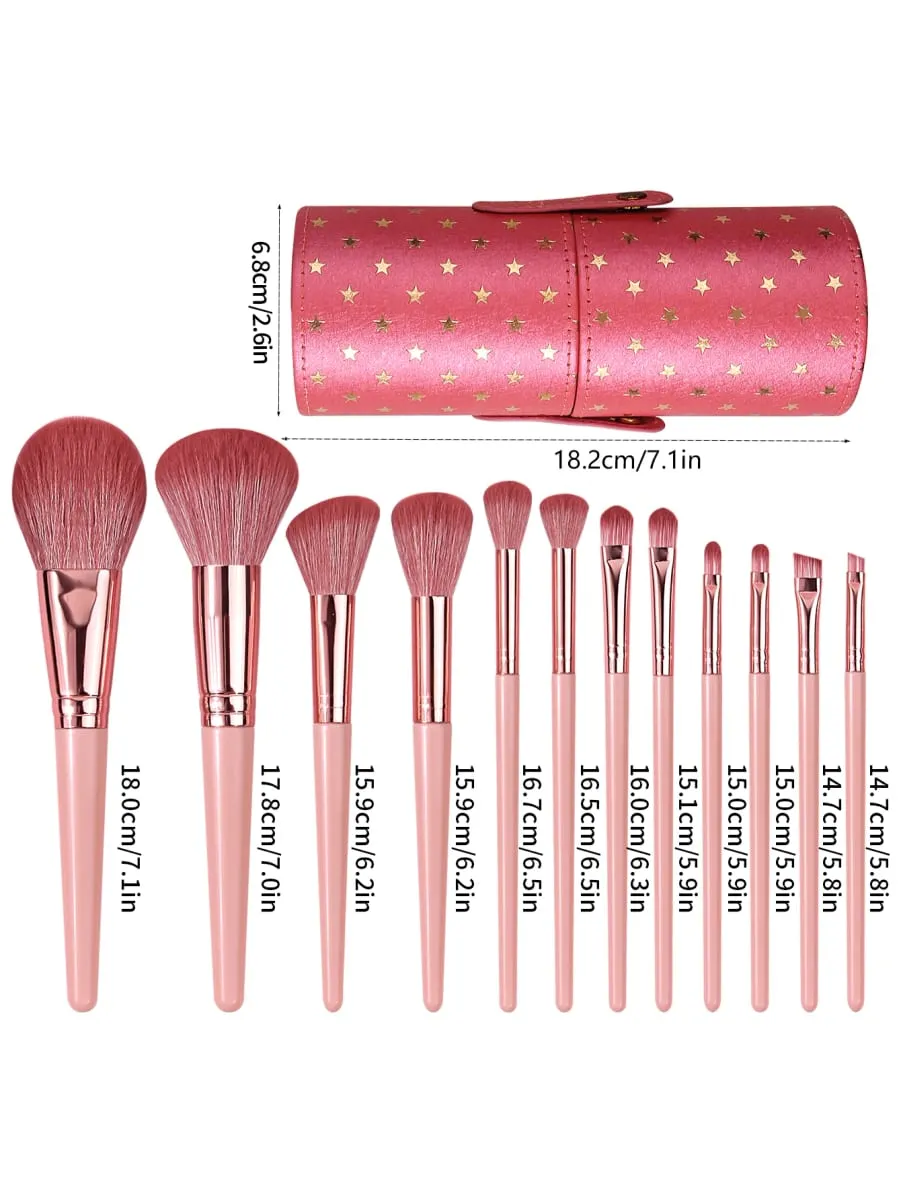 Ensemble de pinceaux de maquillage portables, 12 pièces, pinceaux synthétiques pour fond de teint, poudre, Contour, fard à paupières, Liner, mélange de reflets — image 6