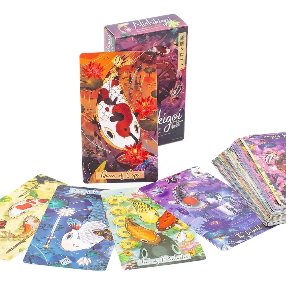 Nishikigoi Tarot 78 szt. 10,3*6 cm wersja angielska wróżbiarstwo zestaw gier planszowych Party karty astrologiczne Oracle — image 2