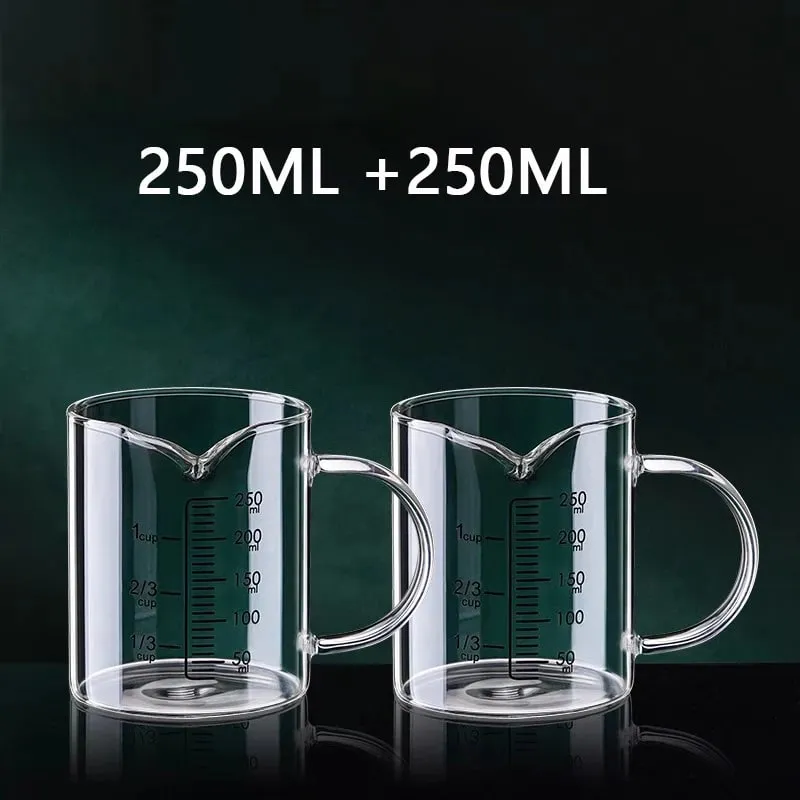 1/2 szt. Szklana miarka z uchwytem żaroodporna zlewka laboratoryjna kuchenna miarka do kawy i mleka 250/350/500/1000ml — image 17
