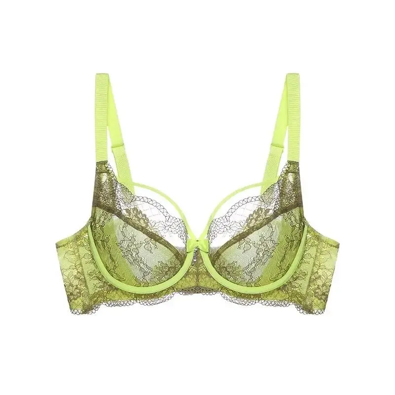 Set reggiseno sexy minimizzatore Coppa piena pizzo ultra sottile raccolto Plus Size 34-42 Seno grande al seno piccolo Supporto Comfort Lingerie — image 8