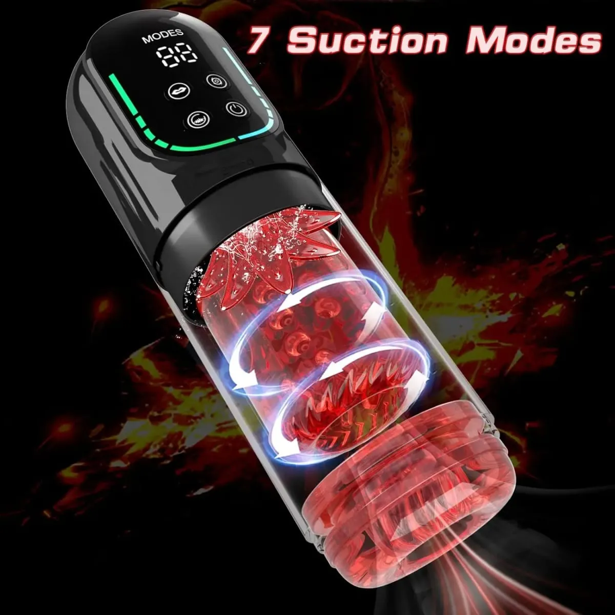 Controllo app wireless Stroker maschile - 8 modalità Simulazione leccata orale Potente funzione di spinta USB ricaricabile Mini dimensioni compatte — image 5