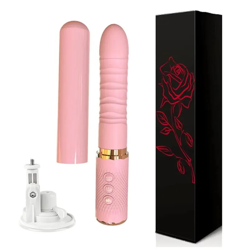 มอเตอร์คู่ที่สมจริง Thrusting Dildo Vibrator พร้อมความร้อน 10 โหมดของเล่น Vibrator Clitoral Stimulator สำหรับ Anal กระตุ้น