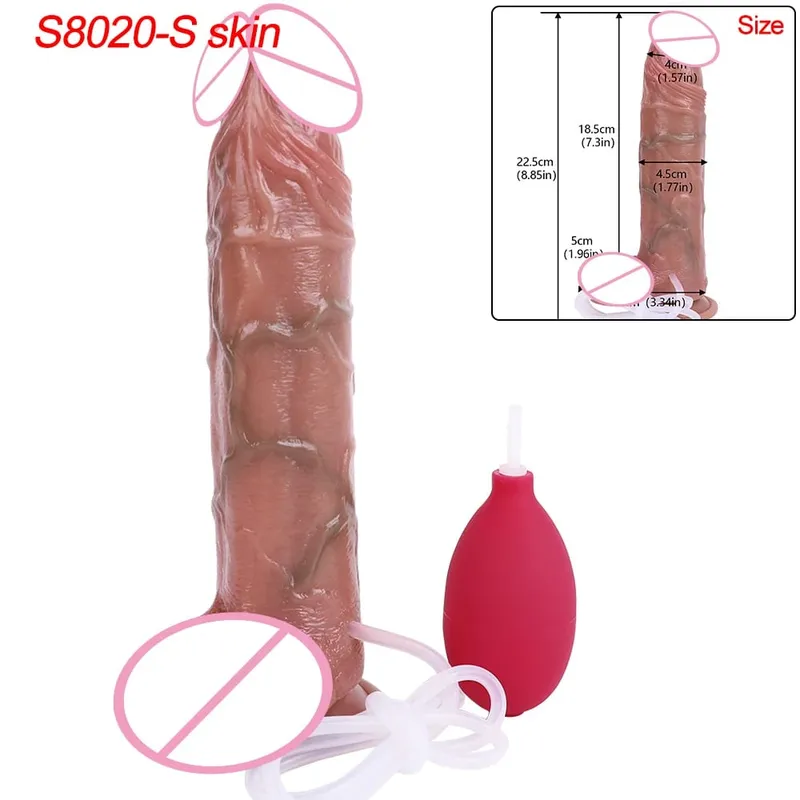 Hluboké žíly Ultra stříkající dildo Silikon Skin Touch Dlouhá ejakulační zátka na zadeček Pro muže Ženy Stimuluje G-Spot 18+ Sexuální hračky — image 9