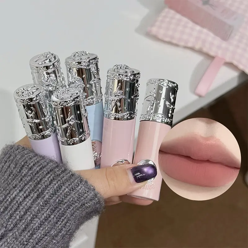 Matná nahá tekutá rtěnka Hydratační lesk na rty Trvající rty Mud Soft Silky Lip Stain Přírodní make-up 6 barev Lip Stain