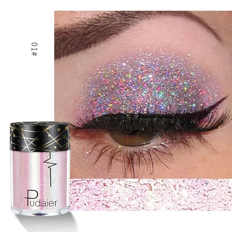 Ny Glitter Øjenskygge Professionel Makeup Monokrom skinnende Øjenskygge Pailletter Universal Party Cosmetic — image 25