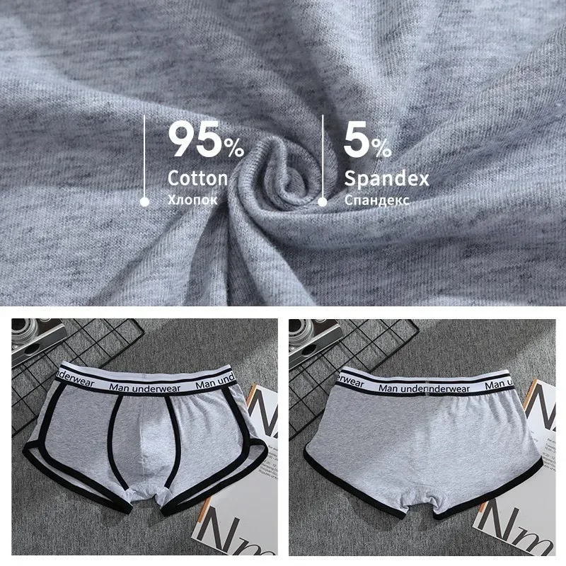 1/4 adet erkek iç çamaşırı boksörler pamuk külot nefes düz Boxershorts erkek orta bel külot Trend erkek şort Homme şort — image 16