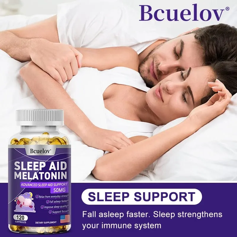 Bcuelov Melatonin Dietary Supplement for Promotes Relaxation and Sleep Health 25mg 30/60/120 Capsules Vegan | Gluten Free — image 4