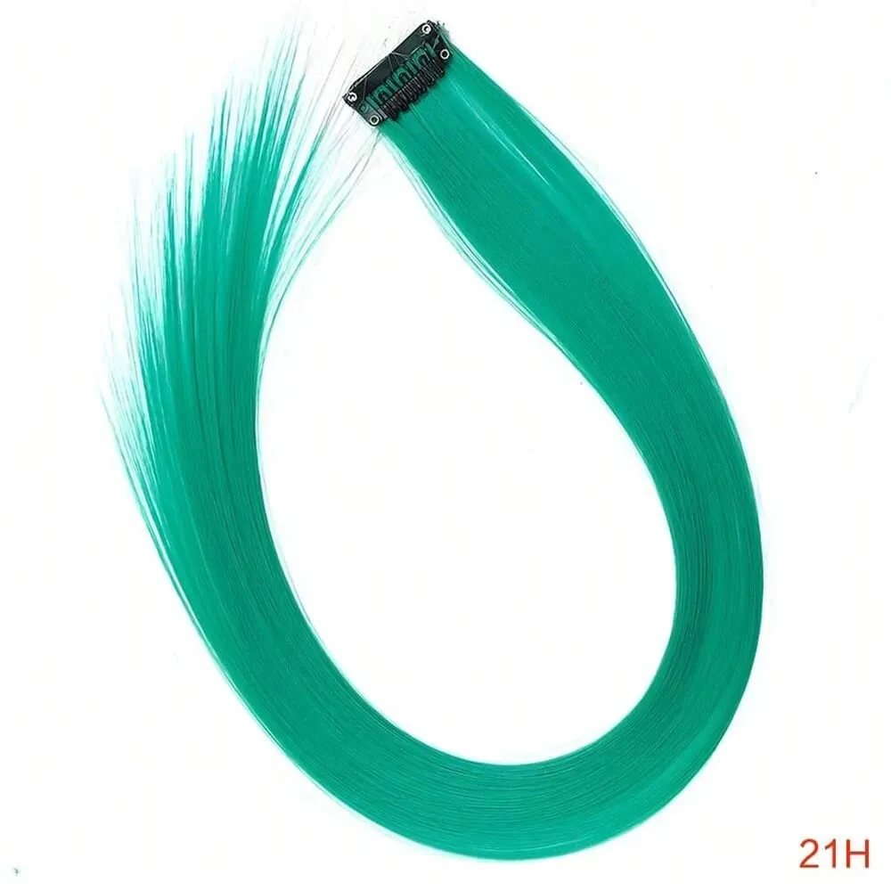1 Teile/paket Synthetische Farbige Party Highlights Clip in Haarverlängerungen für Mädchen Ombre Farben Lange Gerade Haarteile
