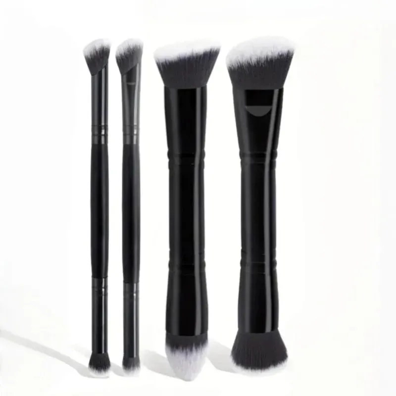 Ensemble de pinceaux de maquillage de base à double extrémité, avec boîte, pour fond de teint, poudre, Blush, détails pour fard à paupières, débutant, voyage, 4 pièces — image 7