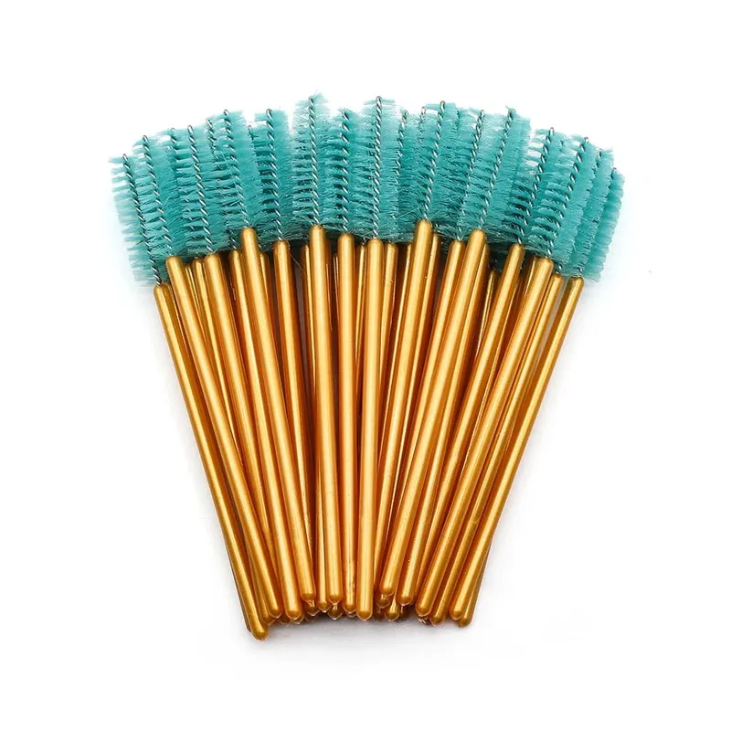 50Pcs Einweg Wimpern Make-Up Pinsel Mascara Zauberstäbe Gold Mini Wimpern Pinsel Kurze Augenbrauen Kamm Wimpern Verlängerung Werkzeug — image 15