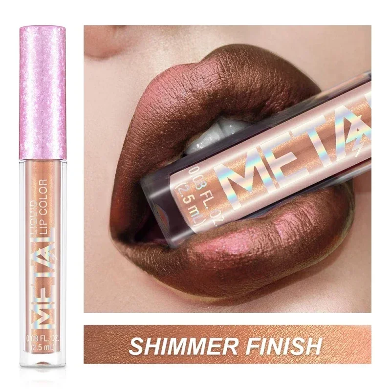 METALLIC Matte Liquid ลิปสติก Waterproof Long Lasting Non-Stick CUP Matte Shimmer Glitter Lip GLOSS ผู้หญิงแต่งหน้า 12 สี — image 8