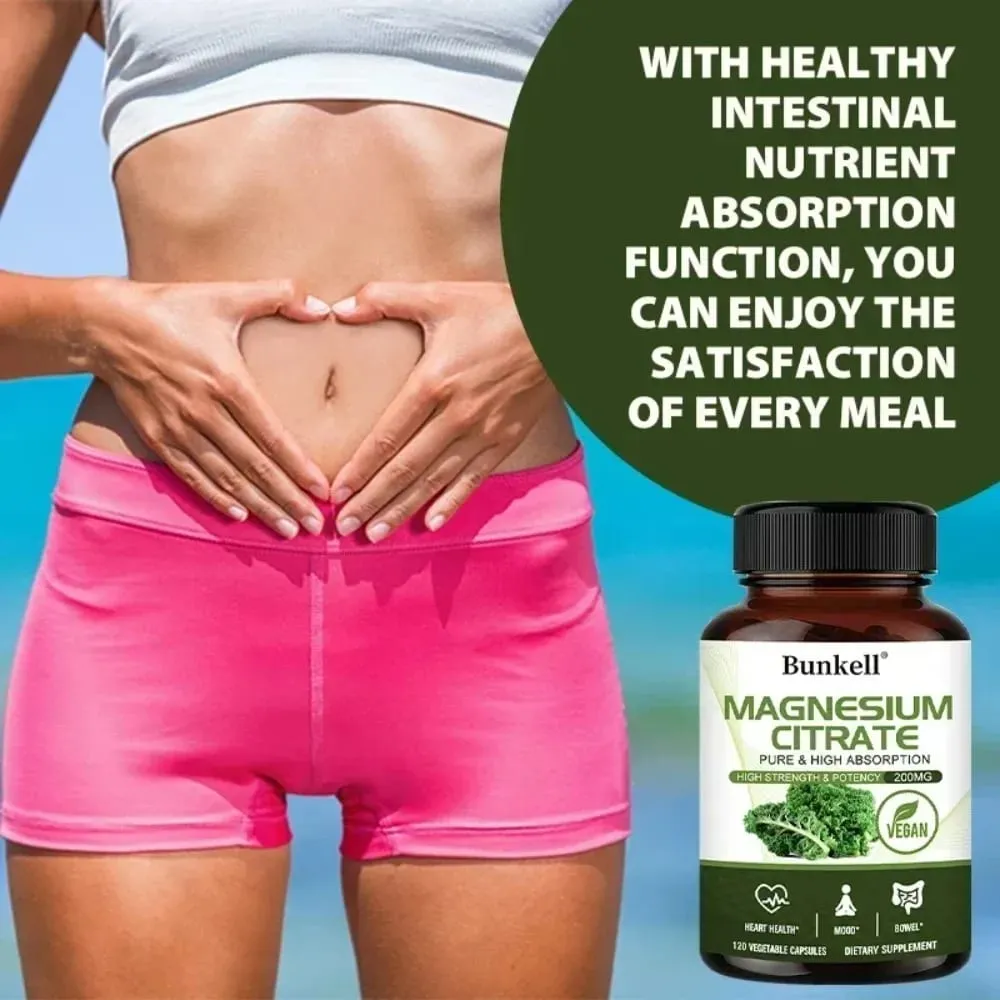 Magnesiumcitrat-Kapseln 200 mg – maximale Absorption für die Gesundheit von Muskeln, Nerven, Knochen und Herz, glutenfrei, gentechnikfrei — image 5