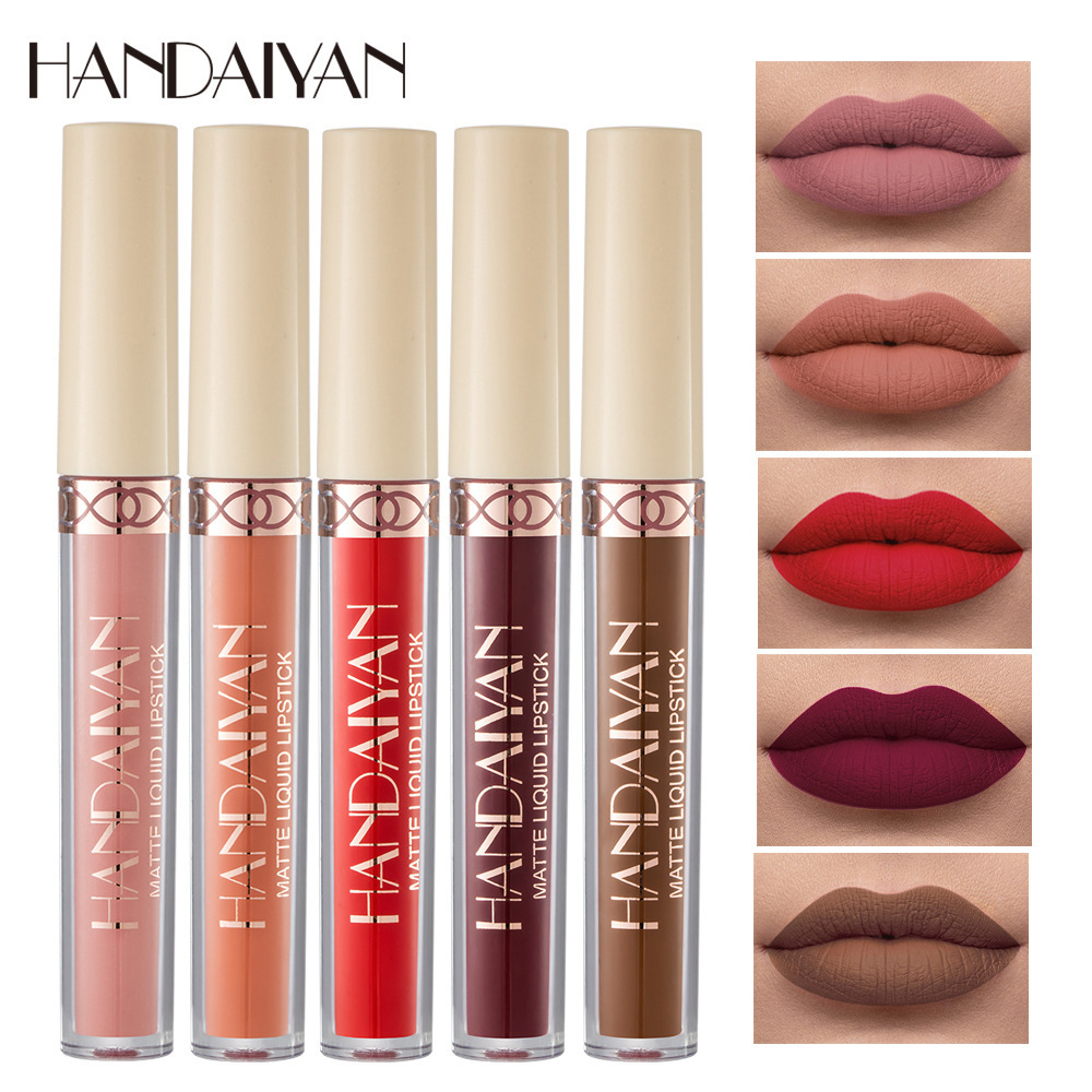 Rossetto liquido opaco nudo impermeabile Tazza antiaderente Tinta per labbra Trucco Rosso opaco Lucidalabbra Cosmetici Rossetti a lunga durata Trucco — image 5