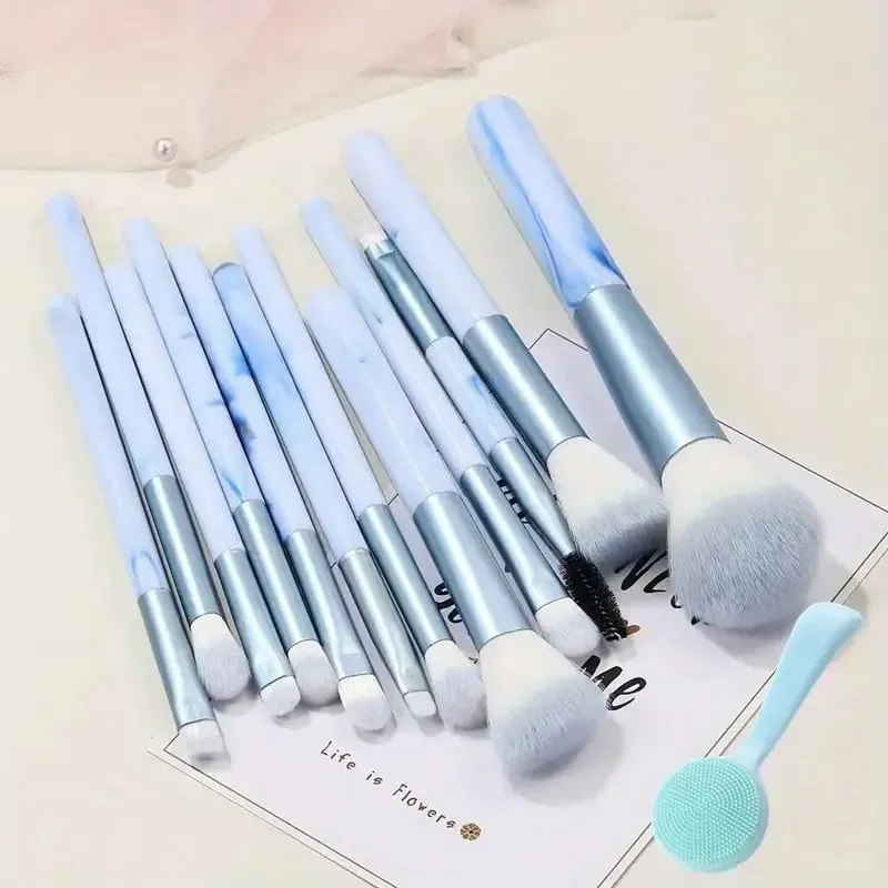 12PCS Set Berus Mekap Bedak Penyapu Bedak Penyapu Bedak Mata Pembayang Mata Kabuki Blending Kosmetik Alat Solek Wanita Gebu Lembut — image 10