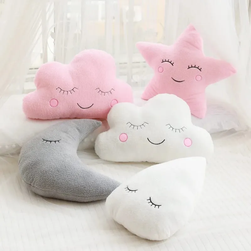 New Stuffed Cloud Moon Star Raindrop Plush Pillow Soft Cushion Toys For Children Baby Kids Girl Christmas Gift Room Car Decor — image 10