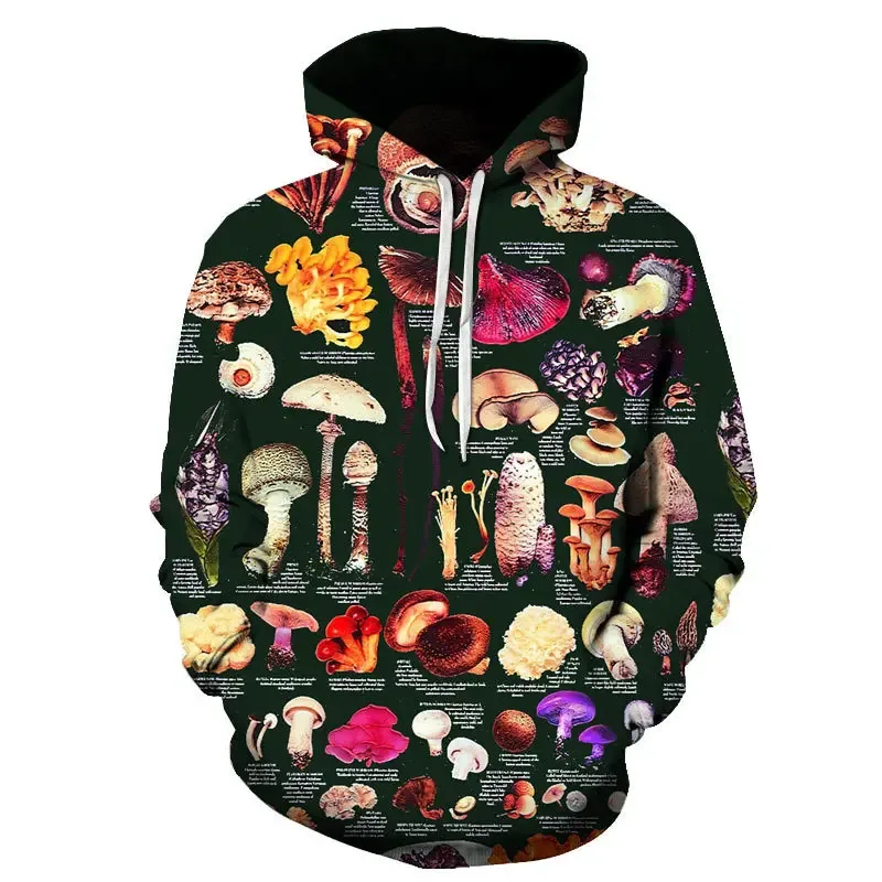 Fashion Colored Mushroom Pattern 3D Printed Hooded Sweatshirt Casual Super Large Hooded Sweatshirt Street Harajuku Men Pullover — image 32