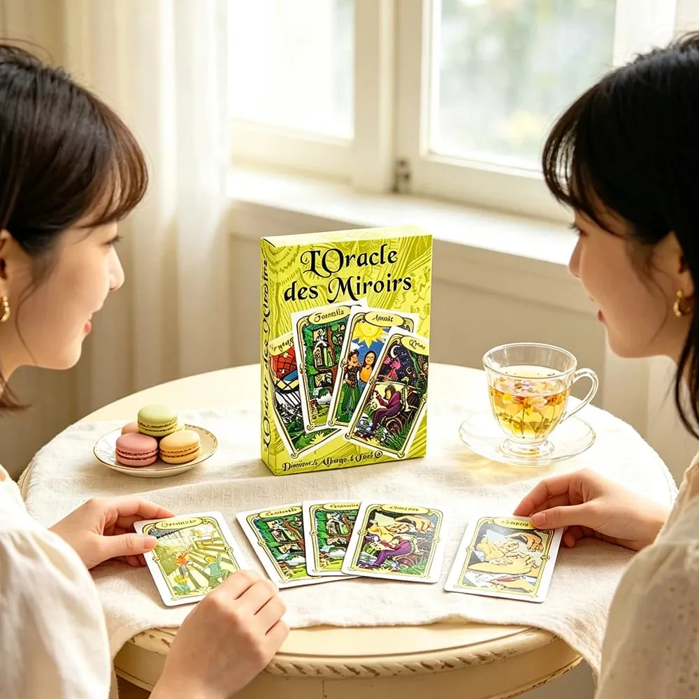 L'Oracle Des Miroirs Jeu de cartes de divination Cartes à thème miroir français Jeu de divination mystique avec guide pour débutants — image 4