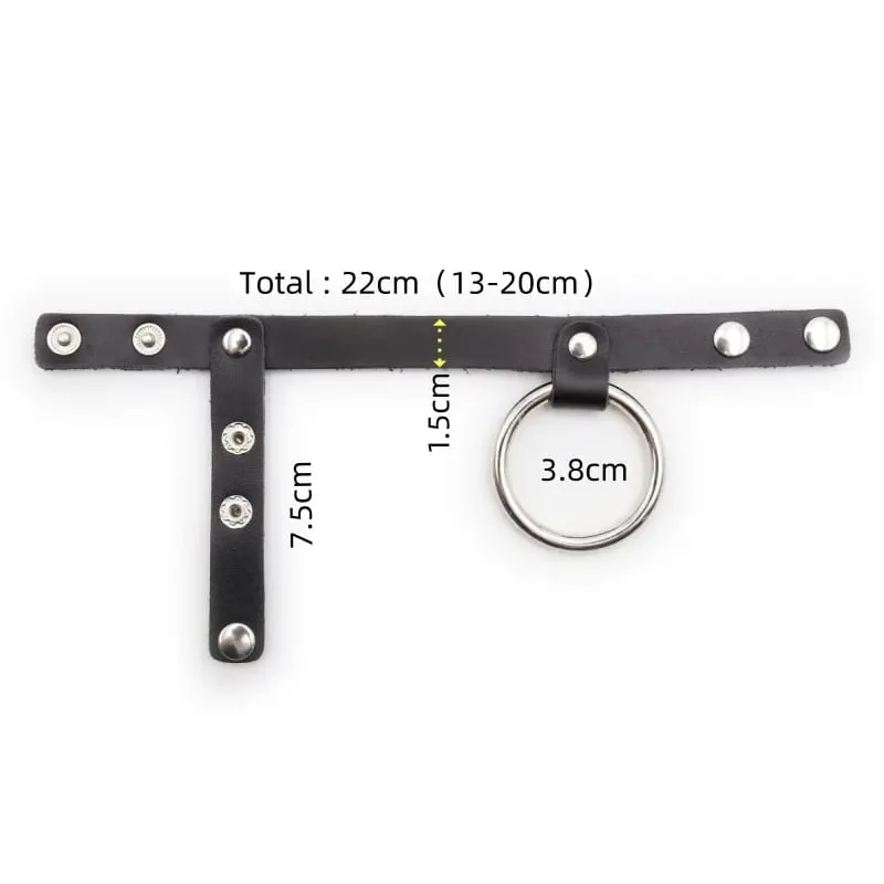 Anillo de cuero para pene de Semen ajustable de varios niveles con lazo para pene Bondage para hombres, pantalla para pene, Juguetes sexuales con gran retraso en la eyaculación — image 11