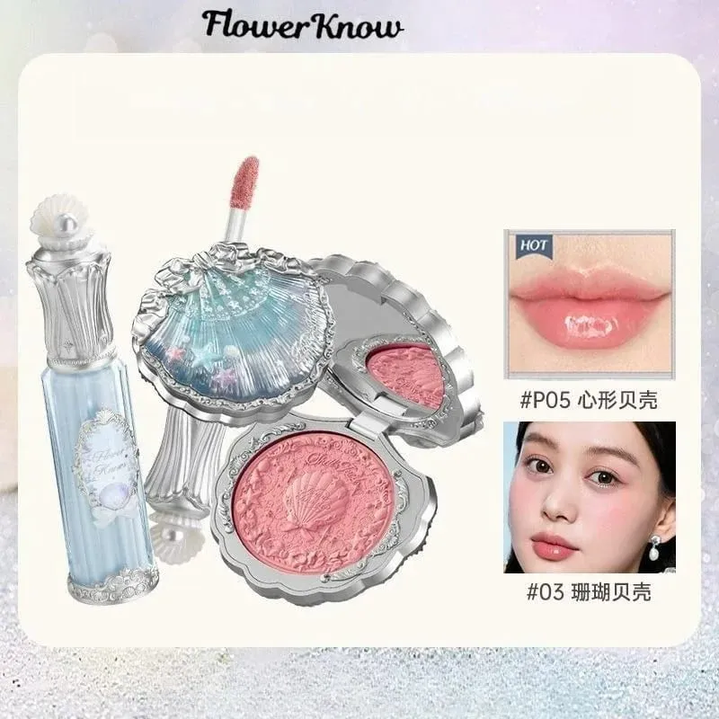 Flower Know Shells Jewel Collection Coffret de maquillage cadeau fard à paupières fard à joues rouge à lèvres Kit visage — image 1