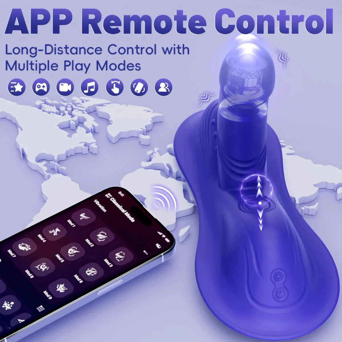 Penunggang Pengisaran Tujahan Vibrator - Alat Pengisar Seks Kawalan Jauh dengan 9 Tujahan Getaran untuk Kelentit Perineum G Spot Rangsangan — image 5