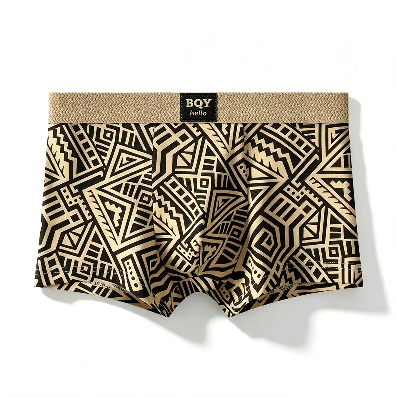 Roupa interior confortável respirável masculina estilo americano personalizado boxer shorts impresso na moda étnica retro quadrado underpant — image 2