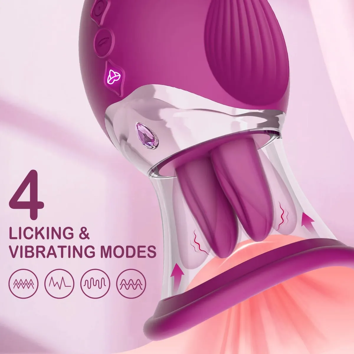 Vibromasseur Rose 4 en 1 pour femmes, gode de poussée du point G avec succion du mamelon du Clitoris, fonctions de Massage, jouet sexuel pour adulte — image 3