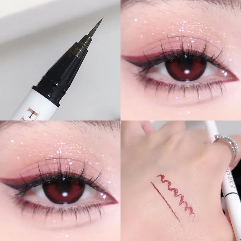 0.1 มม.สีสันปากกาอายไลเนอร์กันน้ำ Lasting Quick-Dry ง่ายสี Eye Liner เครื่องสำอางค์สีฟ้าสีชมพูสีขาวอายไลเนอร์ — image 8