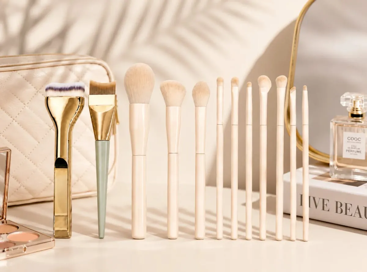 Professionelt 12 STK Makeup børstesæt med Foundation Brush Powder Brush Øjenskyggebørster til ansigts- og øjenmakeup — image 4