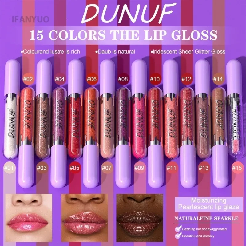 1pc Metallico Rossetto Liquido di Lunga Durata Glitter Lip Smalto Impermeabile Idratare Marrone Lip Tinta Lucido Shimmer Lipgloss Trucco — image 3