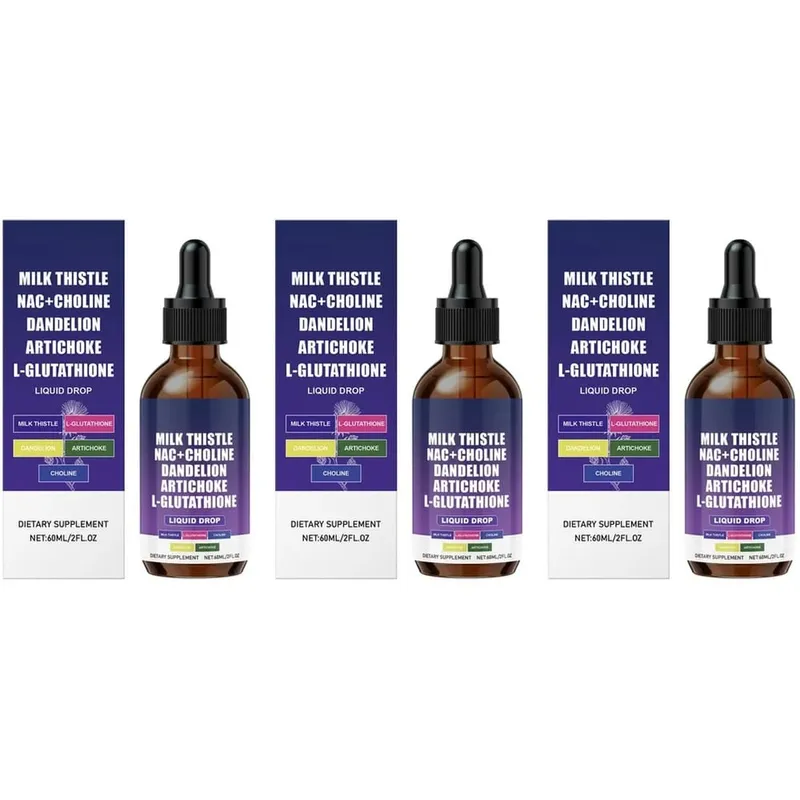 밀크 엉겅퀴 액체 방울 콜린 민들레 아티초크 L-글루타티온 성인용 허브 건강 보조제 60ml 2fl oz — image 9