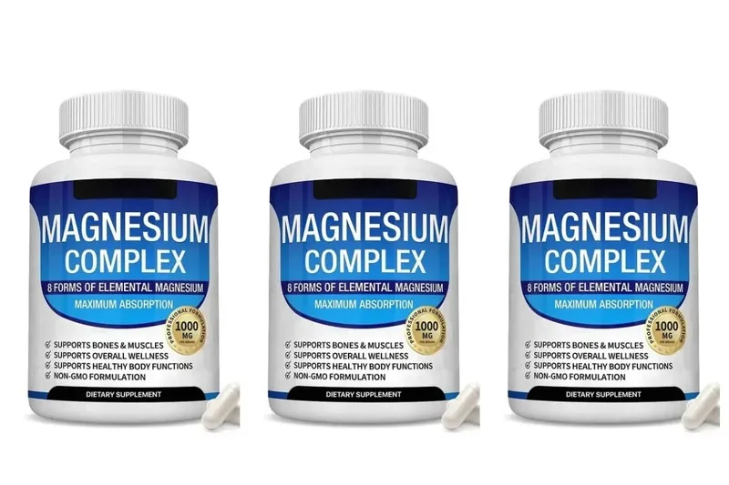 Kapsul Kompleks Magnesium 8 Bentuk 1000mg Oksida Glisinat Malat Untuk Tidur Otot & Kesihatan Tulang Sokongan Dewasa 90 Kiraan