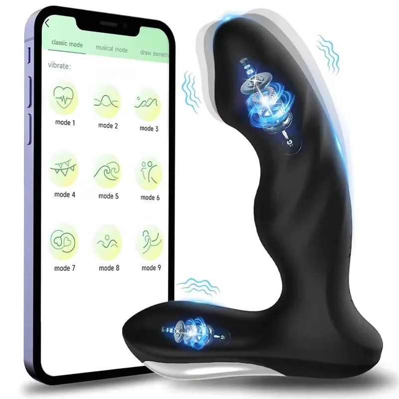Prostata-Massagegerät, Analvibrator, Analspielzeug, Buttplug, 10 vibrierender, stoßender Analplug, männliches Sexspielzeug, Analplug, Paar, Erwachsenes Spielzeug