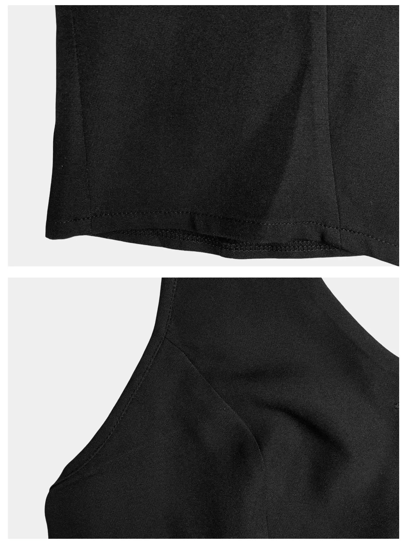 ผู้หญิงสีทึบลำลองปุ่ม-Up Halter Top Tank Vest One PieceสบายBreathableแฟชั่นฤดูร้อนสวมใส่ — image 7