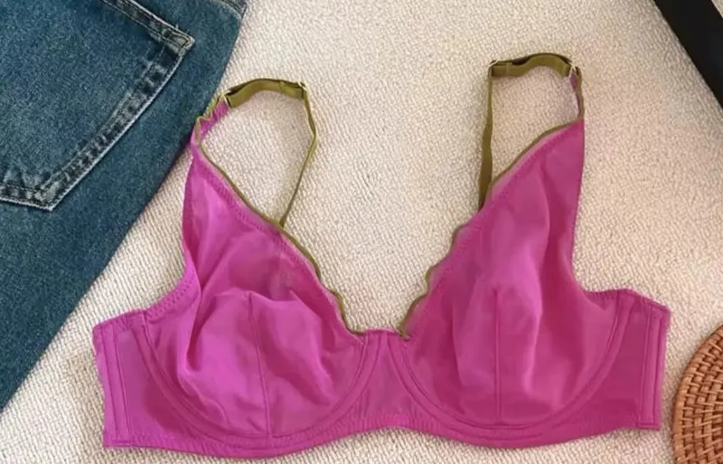 Set di reggiseno a coppa piena da donna di nuovo arrivo Set di biancheria intima comfort quotidiano ultra sottile minimizzatore supporto sexy anti-cedimento laterale sottile ABCD — image 12