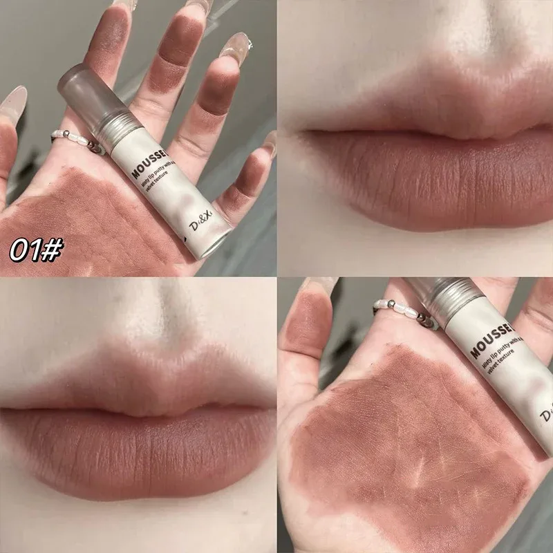 Gothic Matte ลิปสติกสีดำกันน้ำ Mousse Mud Nude สีน้ำตาลลิปสติก Dark สีม่วง Punk Lip GLOSS แต่งหน้า Non-Stick Tint — image 13