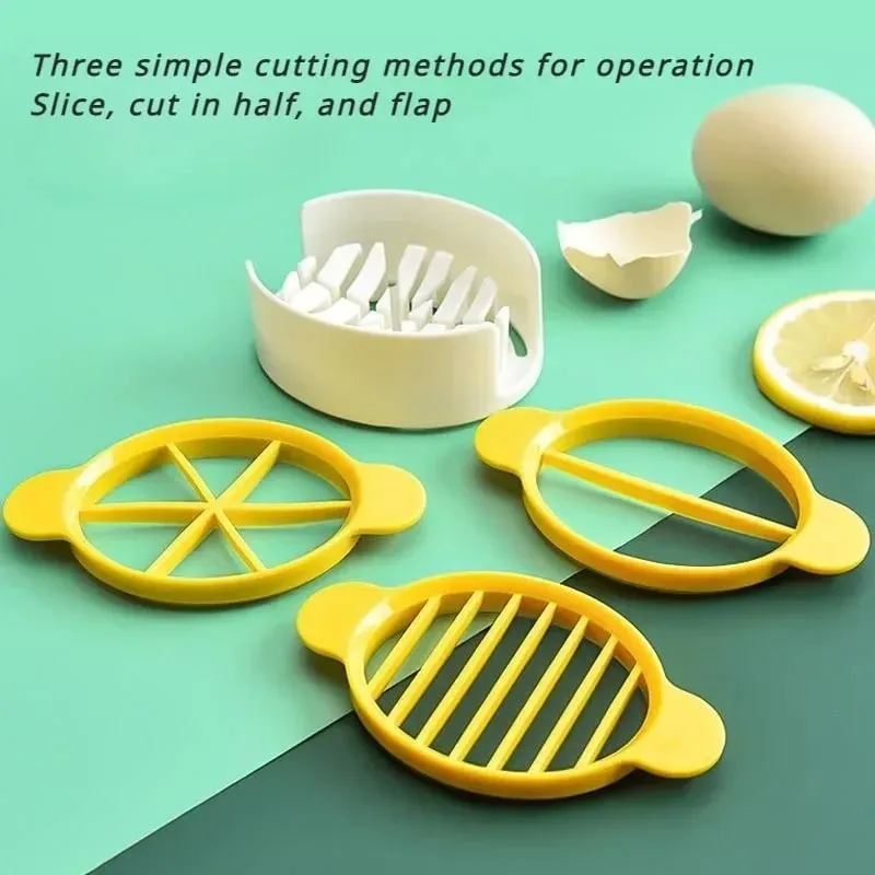 Baru 1Set 3 In 1 Pengiris Telur Multifungsi Pemotong Telur Alat Kreatif Dapur Aksesori Dapur Cetakan Telur Gadget — image 8