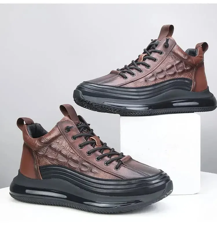 2026 ฤดูใบไม้ร่วงรูปแบบจระเข้ผู้ชายรองเท้าผ้าใบ Lace Up Casual Platform Vulcanized รองเท้าชาย Anti-SLIP Zapatillas Hombre — image 8