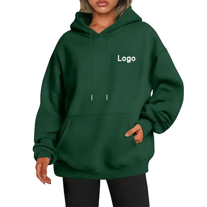 Hoodie Kebesaran Kustom Sweater Wanita Fashion Dicetak Longgar Lengan Panjang Bahu Manset Jatuh Sweater Ala Jalanan Sudadera — image 16